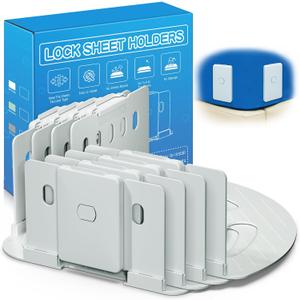 Sheet Holders Fit Any Size Mattress, Upgraded 8-Lock Design Keep Sheets Firm & Tight, Lock Bed Sheet Holder for Corners, Heavy Duty Bed Clip, Bed Sheet Locks, No More Loose Bedding, Universal Fit-4Pcs