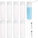 BENECREAT 8 Pack 50ml 1.7oz Clear Squeezable Plastic Sample Flip Cap Bottle Refillable Travel Containers for Makeup Cosmetic Toiletries Liquid (50ml/1.7 Ounce)