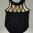 DANSHOW Tank Dance Leotards for Girls,Back M Straps (5-6 Years, Black)