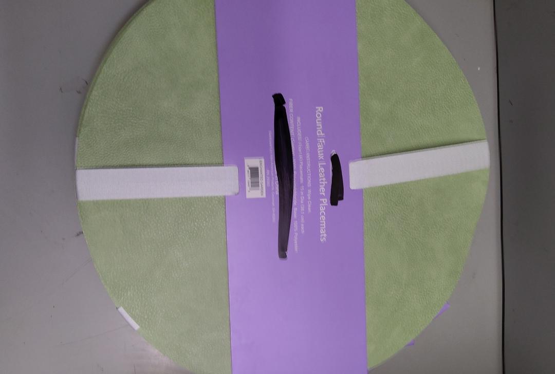 4 x Round faux Leather Placemats