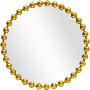 Round Gold Mirror 30'', Beaded Mirror for Wall Decor Large Circle Mirror for Bathroom, Dining Roon, Bed Room, Entryway