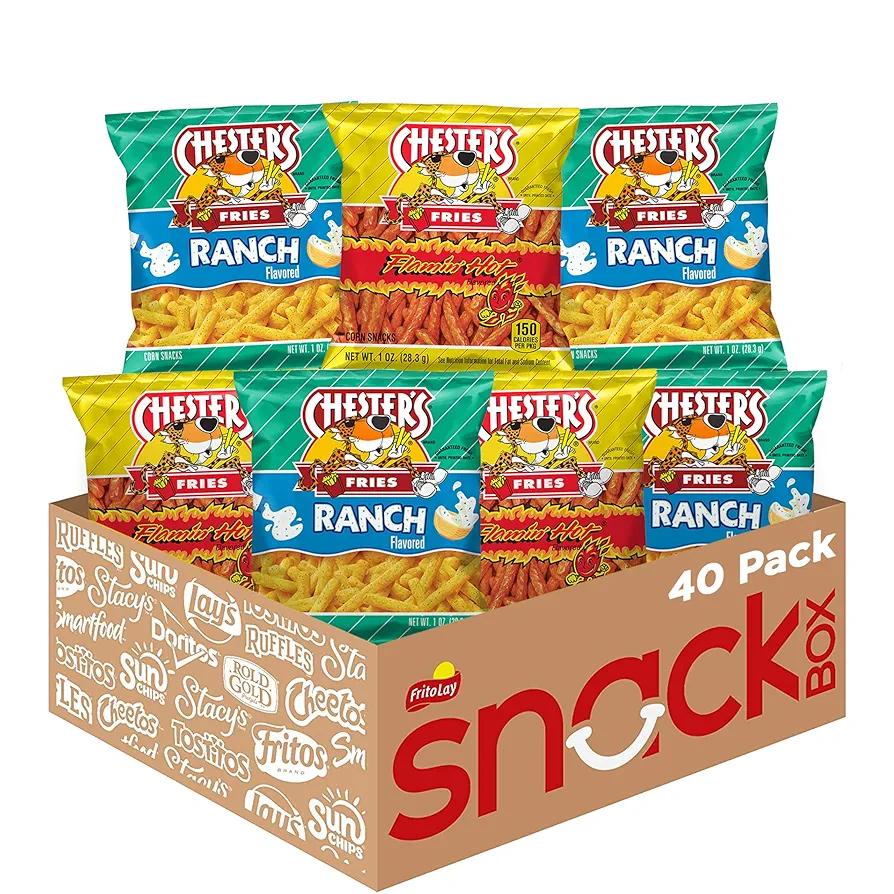 Chesters Fries, Hot & Ranch Flavored Variety Pack (Pack of 40), Best Before 09/23/2025 
