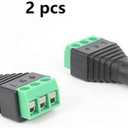 3.5mm 1/8" 3 Pole Female Jack TRS Stereo Audio Video to 3 Screw Terminal Female Headphone Replacement Solderless AUX Balun Converter Adapter 2-Pack