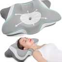 DONAMA Cervical Neck Pillow for Sleeping, Ergonomic Memory Foam Pillows with Built-in/Removable Small Neck Support Pillow, Contour Bed Pillows for Side Back Stomach Sleepers with Cooling Pillowcase (Queen Size (22.8"Lx14.6"Wx5.5"H), Grey)