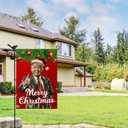 5 x WENWELL Santa Merry Christmas Garden Flag,Donald Burlap Yard Flags,Make Christmas Great Again House Banner for Outdoor,Double-Sided 12 x 18 Inch