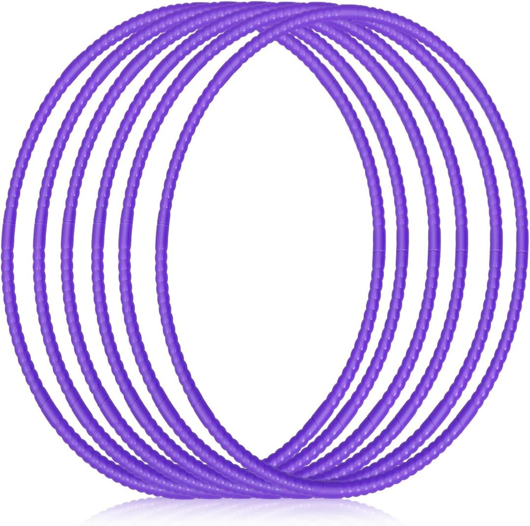 Poen 10 Pcs Exercise Hoop for Kids Detachable Adjustable Plastic Toy Colored Hoop Circles Playground Toys for Teens Games Gymnastics Dog Agility Equipment Party Decor, 28 Inch(Purple)