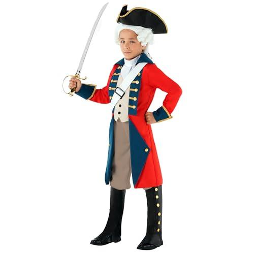 Morph - Revolutionary War Kids Costume - Colonial Boys British Red Coat - Napoleon Costume XL