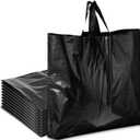 Zonon 80 Pcs 18"x14" Black Plastic Shopping Bags with Handles, 3.3 Mil Thick Boutique Shopping Bags Heavy Duty Package for Merchandise Retail Clothing Hoodies Grocery Store