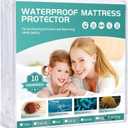 Waterproof Mattress Protectors Split California King 9" Depth, Zippered Mattress Cover Soft Breathable Encasement Great for Dorms Hotel,36"x84"x2