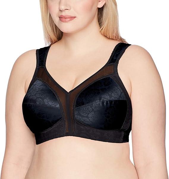 PLAYTEX Womens 18 Hour Comfort-strap Wireless Bra, Full-coverage With 4-way Trusupport, Plum Majestic, 50DDD US Black