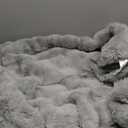 Cozy Bliss Faux Fur Throw Blanket for Couch, Fuzzy Soft Plush Thick Bubble Blanket for Sofa Bedroom Living Room, 50 * 60 Inches Light Grey