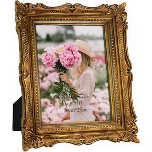 PHAREGE 8x10 Vintage Bronze Picture Frame, Ornate Antique Picture Frame for 8 by 10 Wedding Photo, Photo Frame Displays Horizontally or Vertically On Tabletop