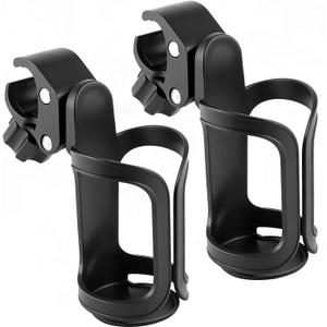 Pack of 2 Adjustable Bike Water Bottle Holder Mountain Bike Accessories for Men | Lightweight Mountain Bikes Water Bottle Cage & Cup Holder Bicycle Accessories | MTB Cup Grip for Riding - Black