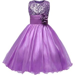 DreamHigh Sequined Flower Girls Party Pegant Dress (6 Years, Purple)