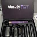 Vincofy 7-in-1 Hair Dryer Brush and Hair Styler Set  Fast Drying, Curling, Straightening & Volumizing  Hot Air Styling Tool with No Heat Damage  for All Hair Types  Purple