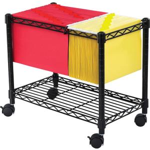 Safco Rolling Cart, Fits Letter and Legal-Size Hanging Folders, Mobile File Storage, Steel, Black
