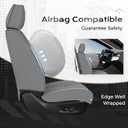 Coverado Car Seat Cover, Cover for Cars Full Seat, Premium Leather, Universal Fit Waterproof Seat Protectors, Car Seat Cushion Non-Slip for Most Cars-Gray