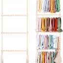 POVETIRE Headband Holder Head Bands Organizer for Girls, Baby Headbands Hair Accessories Organizer Storage Wall Hanging Decor for Nursery Toddler Girls Room (Macrame)