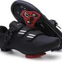 Mens Womens Cycling Shoes Compatible with Pelaton Bike Shoes Road Bike Shoes Riding Bicycle Pre-Installed with Delta Cleats Clip Indoor Outdoor Pedal (Black)