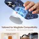 Uppuppy for iPhone 16pro max Case - Compatible with MagSafe for Women Girls Bulit-in 360 Rotatable Magnetic Ring Holder Kickstand Cute Aesthetic Blue Cheetah Print Design for Apple 16pro max