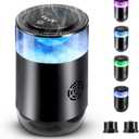 Smart Car Air Freshener Car Air Diffuser with Beautiful Cloud Mist Effect, Auto On/Off, 2 x Refills (Oceanic & Orchid), 900mAh Battery, 4 Modes, Ambiance Light Car Fragrance Diffuser, Black