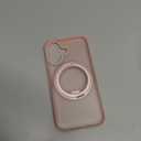 Magnetic for iPhone 17 Case with Ring Stand, [10 FT Drop Protection] [Velvety Touch] Slim Translucent Matte Back Shockproof Phone Case for iPhone 17 6.3'', Pink