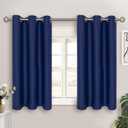 BGment Kitchen Curtains for Small Windows, 45 inch Curtains 2 Panels Set Blackout Room Darkening Thermal Insulated Short Drapes, 38 x 45 Inch, Navy Blue