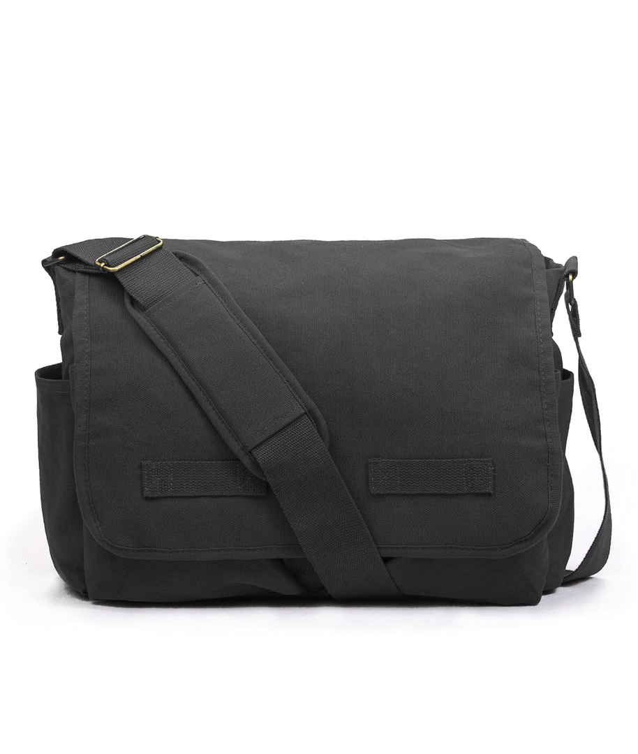 Sweetbriar Classic Vintage Messenger Bag - Original Heavyweight Cotton Canvas Shoulder Bag with Upgraded Features