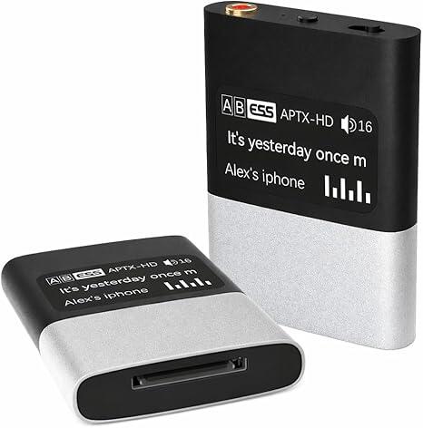 LEZIRLOA Bluetooth Adapter Receiver for Bose iPod Sounddock and 30 pin Music Docking Station with OLED Display, 3.5mm AUX