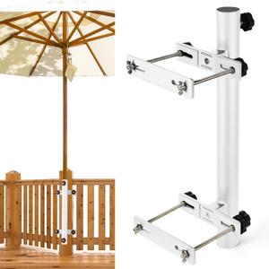 Patio Umbrella Holder, Heavy Duty Deck Umbrella Mount, Umbrella Holder for Deck Railing, Deck Mount Umbrella Holder, Umbrella Deck Mount, Deck Umbrella Holder, Umbrella Clamp for Deck (White - Set 1)