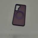 for Samsung Galaxy S25 Plus Case with 360Rotatable Magnetic Ring Stand Compatible with Mag-Safe Military Protection Shockproof Matte Translucent Phone Cases for Galaxy S25+,Dark Purple