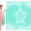 Oversized Turkish Beach Towel Blanket XXL Cotton Sandproof Towels Boho Woven Extra Large Big Sand Free Giant Throw Blankets Huge Quilt XL Picnic Camping Necessities Cloud for Adult Gifts (XXL(79x71 IN,200x180 CM), Aqua Turtle Maotand)