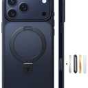 TORRAS Ostand Magnetic for iPhone 17 Pro Case, Fit for MagSafe, Sturdy Stand, Military Grade Drop Tested, Camera Control, Translucent Slim Soft Edge Case for iPhone 17 Pro Max 6.9", Black