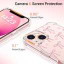 bicol for iPhone 13 Case with Screen Protector,Enhanced Camera Protection,Clear TPU Cover with Trendy Designs for Girls Women,Slim Fit Protective Phone Case,Pink Heart Ribbon Bow