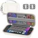 2 x LIFUFUTEE Switch 2 Case for Nintendo Switch 2 (2025)  Switch Carrying Case Shockproof Hard Shell Protective for Switch 2 Accessories, Portable Travel Case Holds 10 Game Cartridges (Black-Small)