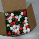 Qunclay 200 Pcs Christmas Beads for Crafts Wooden Christmas Beads Red Green and White Peppermint Candy Cane for Jewelry Making Holiday DIY Garland Party Tree Hanging Home