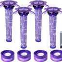 Vacuum Filter Replacement Kit for Dyson V7, V8 Animal, V8 Absolute & SV10 Cordless Vacuum Cleaners, Replaces Part # 965661-01 & 967478-01 (V8 Slim 8P)