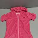 CHILDRENSTAR Girls Swim Coverups Terry Swimsuit Cover-Up Hooded Zip-Up Beach Robe (8-9 Years, Pink 21)