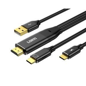 HDMI to Type-C Cable Black,4K@60Hz, 8.2ft, USB-C Powered, HDMI to USB Type-C, for Xreal Nreal Air, Mobile Monitors, XREAL Beam, Touch Functionality,Switch, Steam Deck,PS5Studio Display