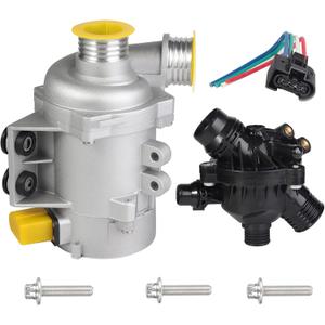 Electric Engine Water Pump 11517586925 & Thermostat Fit for BMW 325i 325xi 328i 328xi 330i 330xi 525i 525xi 528i 528xi 530i 530xi x3 x5 z4 Replaces OE# 11517521584 11517546994 11517563183 11517586924