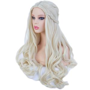 Angelaicos Women's Long Wavy Blonde Wig Halloween Costume Cosplay Party Braids Wigs