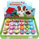 TINYMILLS 24 Pcs Dog and Puppies Stampers for Kids Assorted Stamps for Kids Self Ink Stamps Dog Puppy Birthday Party, Puppy Party Favors, Goody Bag Filler Treats, Classroom Rewards