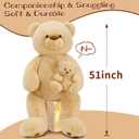MorisMos 51 Inch Giant Teddy Bear, Big Mommy with Baby Bear Stuffed Animal Plush Gifts on Baby Shower, Brown