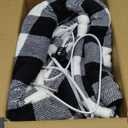 Sunbeam Throw White & Black Buffalo Plaid Microplush Sherpa (Faux Shearling), 4 Heat Settings, 4-Hour Auto Shut-Off, Electric Heated Blanket, 60” x 70”