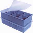 1/2 Cup Silicone Freezer Tray With Lid - Silicone Freezer Molds 2-Pack For meal prep & freezing of various sauces and other dishes, makes 16 perfect 1/2 cup portions cubes (Blue 2 Pack)
