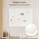 DOLLAR BOSS Magnetic White Board Calendar 24''x 18'', Monthly Dry Erase Planner for Wall with White Wood Style Frame for Office, School, Dorm, Home Decor