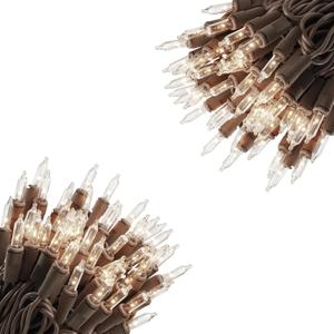 Vigdur 2 Packs 13ft 50 Clear Outdoor String Lights on Brown Wire Cord, UL Approved Connectable Outdoor Lights for Xmas Patio Home Party Garden Decor(Brown)