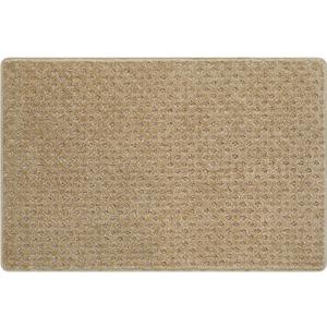 PURE ERA Carpet Stair Tread Landing Mat Tape Free Self Adhesive Non Slip Skid Resistant Indoor Doormat Area Rug Floor Mat for Kitchen Bathroom Workstations Washable 2' X 3' (Khaki Mini-diamond Trellis)