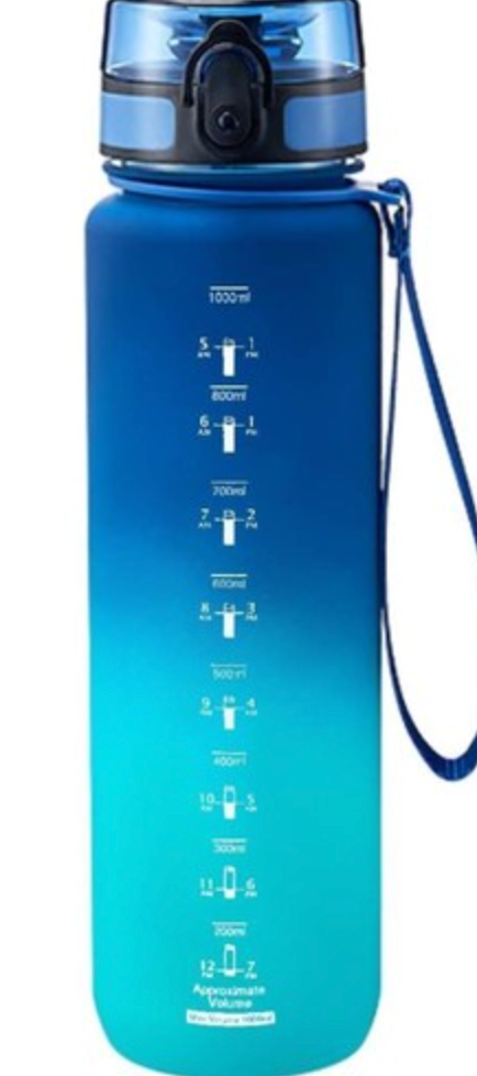 Water Bottle with Straw, 32oz Motivational Water Bottles with Time Marker to Drink, Tritan BPA Free, 1L Sports Water Bottle with Carry Strap LeakProof for Women Gym Fitness Outdoor (1 Pack)