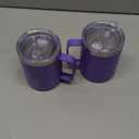 BJPKPK 2 pcs Insulated Coffee Mug, 14oz Insulated Tumbler with Lid, Stainless Steel Coffee Cups with Splash Proof Lid-Purple